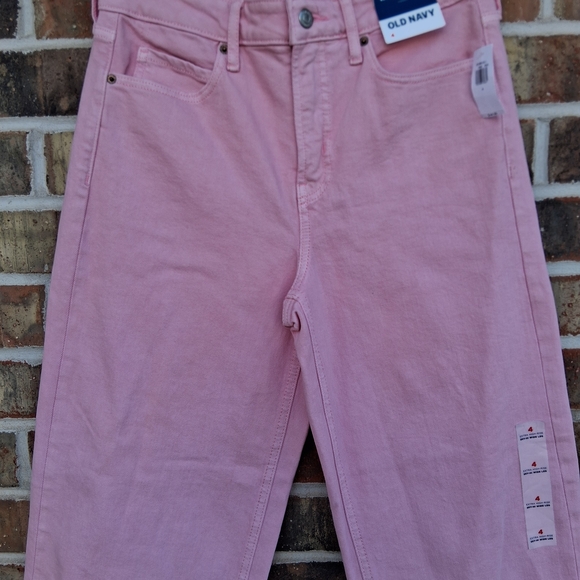 Old Navy Dad Jeans Extra High Rise Wide Leg Pink Sz. 4 Boho Denim Barbie NWT - Picture 3 of 12
